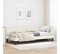 vidaXL Cornice del letto ad angolo Crema 90 cm x 190 cm Velluto