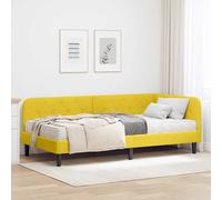 vidaXL Cornice del letto ad angolo Giallo 100 x 200 cm Velluto