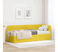 vidaXL Cornice del letto ad angolo Giallo 80 x 200 cm Velluto
