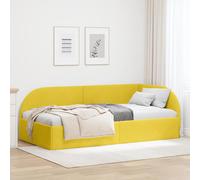 vidaXL Cornice del letto ad angolo Giallo 90 cm x 200 cm Velluto