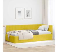 vidaXL Cornice del letto ad angolo Giallo 90 cm x 200 cm Velluto