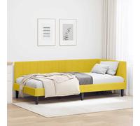 vidaXL Cornice del letto ad angolo Giallo 90 x 190 cm Velluto