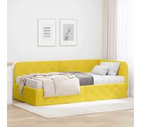 vidaXL Cornice del letto ad angolo Giallo 90 x 200 cm Velluto