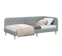 vidaXL Cornice del Letto ad Angolo Grigio Chiaro 100 x 200 cm Tessuto, Rete Letto Moderna, angolare e Versatile, Divano Compatto, Tessuto Resistente, Ideale per Gli Ospiti