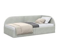 vidaXL Cornice del Letto ad Angolo Grigio Chiaro 80 cm x 200 cm, Letto trasformabile Elegante, Moderno, Velluto sostenibile, salvaspazio, Design Unico in Compensato, mobili per la Camera da Letto