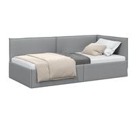 vidaXL Cornice del letto ad angolo Grigio chiaro 80 x 200 cm Tessuto