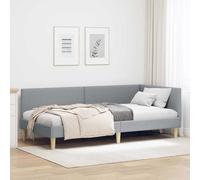 vidaXL Cornice del letto ad angolo Grigio chiaro 90 cm x 190 cm