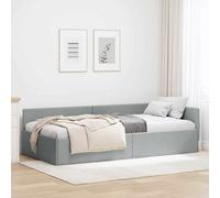 vidaXL Cornice del letto ad angolo Grigio chiaro 90 cm x 190 cm