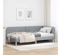 vidaXL Cornice del letto ad angolo Grigio chiaro 90 x 190 cm Tessuto