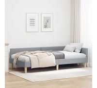vidaXL Cornice del Letto ad Angolo Grigio Chiaro 90 x 190 cm Tessuto, Letto Elegante e Minimalista, daybed d'angolo, Arredamento Multifunzionale, Soluzione salvaspazio in Camera