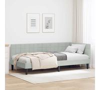 vidaXL Cornice del letto ad angolo Grigio chiaro 90 x 200 cm Velluto