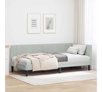 vidaXL Cornice del letto ad angolo Grigio chiaro 90 x 200 cm Velluto