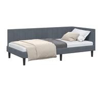 vidaXL Cornice del Letto ad Angolo Grigio Scuro 100 cm x 200 cm