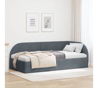 vidaXL Cornice del letto ad angolo Grigio scuro 100 x 200 cm Velluto