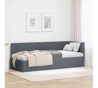 vidaXL Cornice del letto ad angolo Grigio scuro 80 cm x 200 cm Velluto