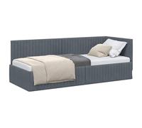 vidaXL Cornice del Letto ad Angolo Grigio Scuro 80 cm x 200 cm Velluto, Camera, Mobili Moderni salvaspazio, Struttura Letto Rettangolare, Letto e Divano Versatile, Design di Lusso