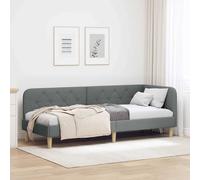 vidaXL Cornice del letto ad angolo Grigio scuro 80 x 200 cm Tessuto