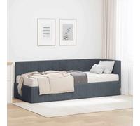 vidaXL Cornice del letto ad angolo Grigio scuro 80 x 200 cm Velluto