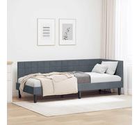 vidaXL Cornice del letto ad angolo Grigio scuro 80 x 200 cm Velluto