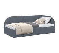 vidaXL Cornice del letto ad angolo Grigio scuro 90 cm x 200 cm Velluto