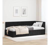 vidaXL Cornice del letto ad angolo Nero 100 cm x 200 cm Tessuto