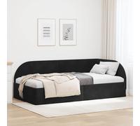 vidaXL Cornice del Letto ad Angolo Nero 100 cm x 200 cm Velluto, Divano Letto alla Moda, Struttura Unica, Angolo Resistente, Design Minimalista, Comfort soffice
