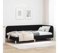 vidaXL Cornice del letto ad angolo Nero 100 x 200 cm Tessuto