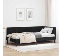 vidaXL Cornice del letto ad angolo Nero 100 x 200 cm Velluto