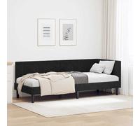 vidaXL Cornice del letto ad angolo Nero 80 cm x 200 cm Velluto