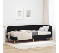 Cornice del letto ad angolo Nero 80 x 200 cm Tessuto