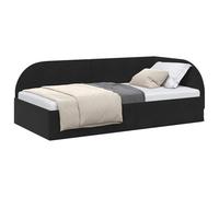 vidaXL Cornice del Letto ad Angolo Nero 90 cm x 190 cm Velluto, Daybed Elegante, Letto Moderno, Velluto Resistente, Design in Compensato, arredo salvaspazio per la Camera