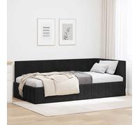 vidaXL Cornice del letto ad angolo Nero 90 cm x 200 cm Velluto