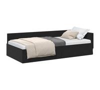 vidaXL Cornice del letto ad angolo Nero 90 cm x 200 cm Velluto