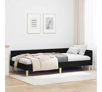 vidaXL Cornice del letto ad angolo Nero 90 x 190 cm Tessuto