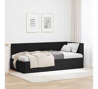 vidaXL Cornice del letto ad angolo Nero 90 x 190 cm Velluto