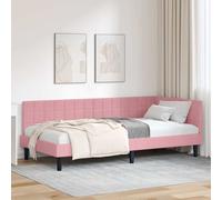 vidaXL Cornice del letto ad angolo Rosa 100 x 200 cm Velluto