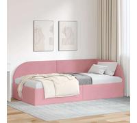 vidaXL Cornice del letto ad angolo Rosa 100 x 200 cm Velluto
