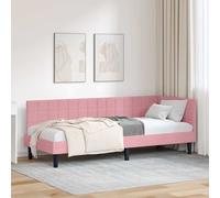 vidaXL Cornice del letto ad angolo Rosa 80 cm x 200 cm Velluto