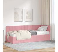 vidaXL Cornice del letto ad angolo Rosa 80 x 200 cm Velluto