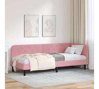 vidaXL Cornice del Letto ad Angolo Rosa 80 x 200 cm Velluto, Lettino Giornaliero Moderno, Elegante in Velluto, Letto Salvaspazio, Comodo per Sedersi, Multi-Usi per Interni