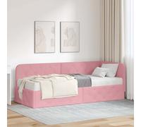 vidaXL Cornice del letto ad angolo Rosa 80 x 200 cm Velluto