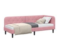vidaXL Cornice del Letto ad Angolo Rosa 80 x 200 cm Velluto, Lettino Giornaliero Moderno, Elegante in Velluto, Letto Salvaspazio, Comodo per Sedersi, Multi-Usi per Interni