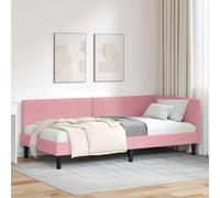 vidaXL Cornice del letto ad angolo Rosa 90 cm x 190 cm Velluto
