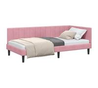 vidaXL Cornice del letto ad angolo Rosa 90 cm x 200 cm Velluto