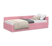 vidaXL Cornice del letto ad angolo Rosa 90 cm x 200 cm Velluto