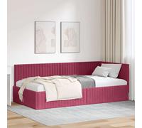 vidaXL Cornice del letto ad angolo Rosso vino 100 x 200 cm Velluto
