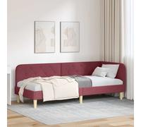 vidaXL Cornice del letto ad angolo Rosso Vino 80 x 200 cm Tessuto