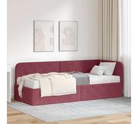 vidaXL Cornice del letto ad angolo Rosso Vino 80 x 200 cm Tessuto