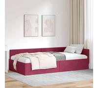 vidaXL Cornice del letto ad angolo Rosso Vino 90 cm x 190 cm