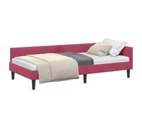 vidaXL Cornice del Letto ad Angolo Rosso Vino 90 cm x 190 cm Velluto, Letto angolare Compatto, Moderno e salvaspazio, Arredamento stiloso per Soggiorno e Camera
